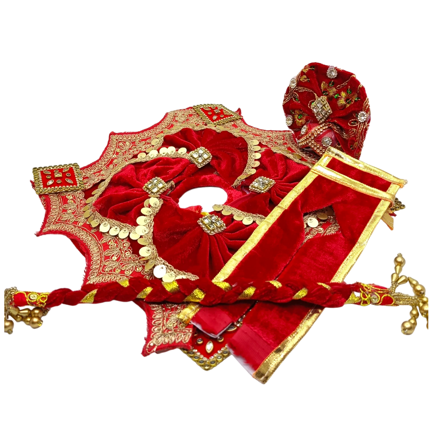 Balgopal Red Velvet Poshak Set