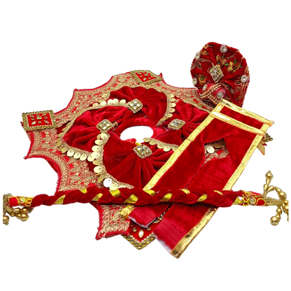 Balgopal Red Velvet Poshak Set