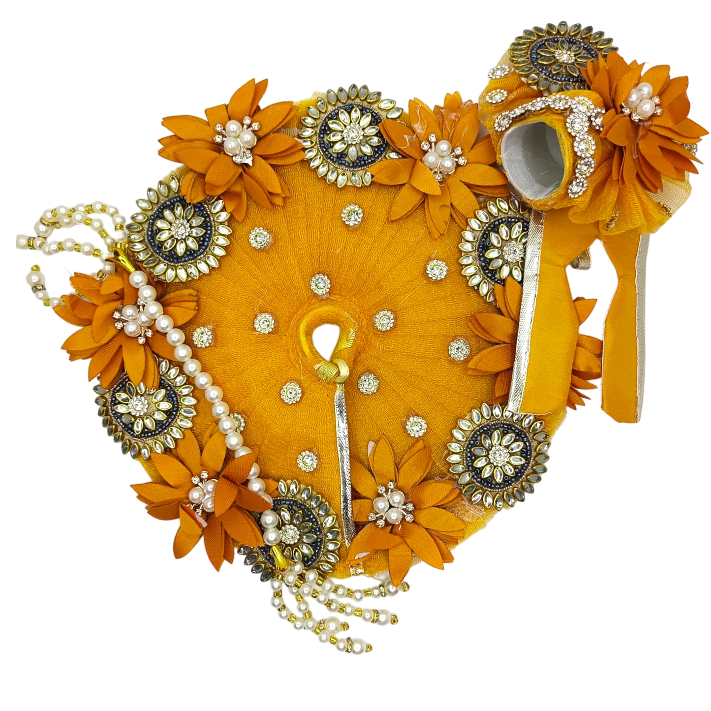 Laddu Gopal Mustard Colour Poshak Set