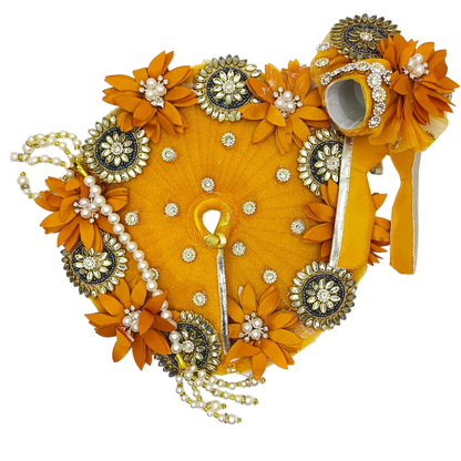 Laddu Gopal Mustard Colour Poshak Set