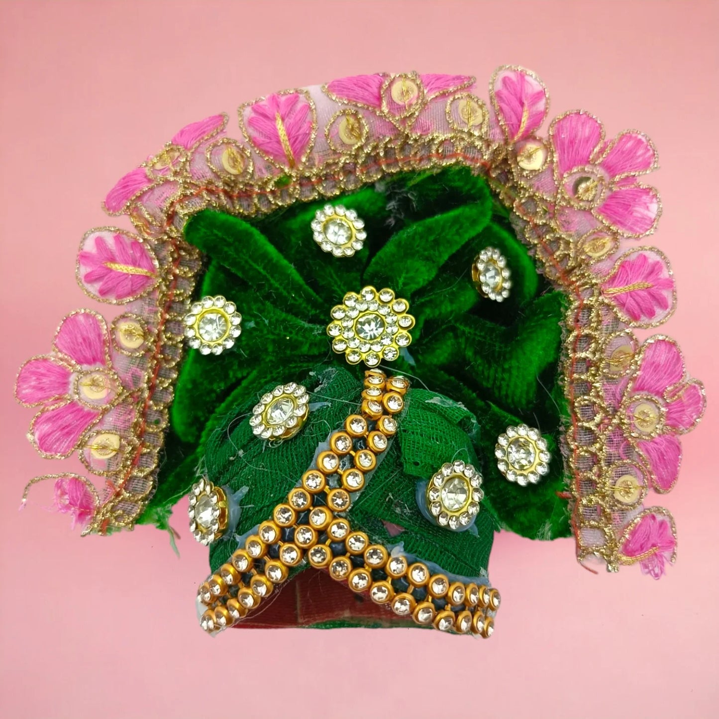 Laddu Gopal Royal Green Shaneel Poshak Set